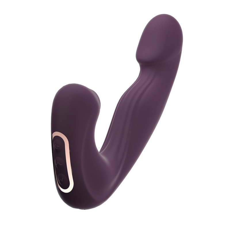 Zuig- en bonzende siliconen vibrator